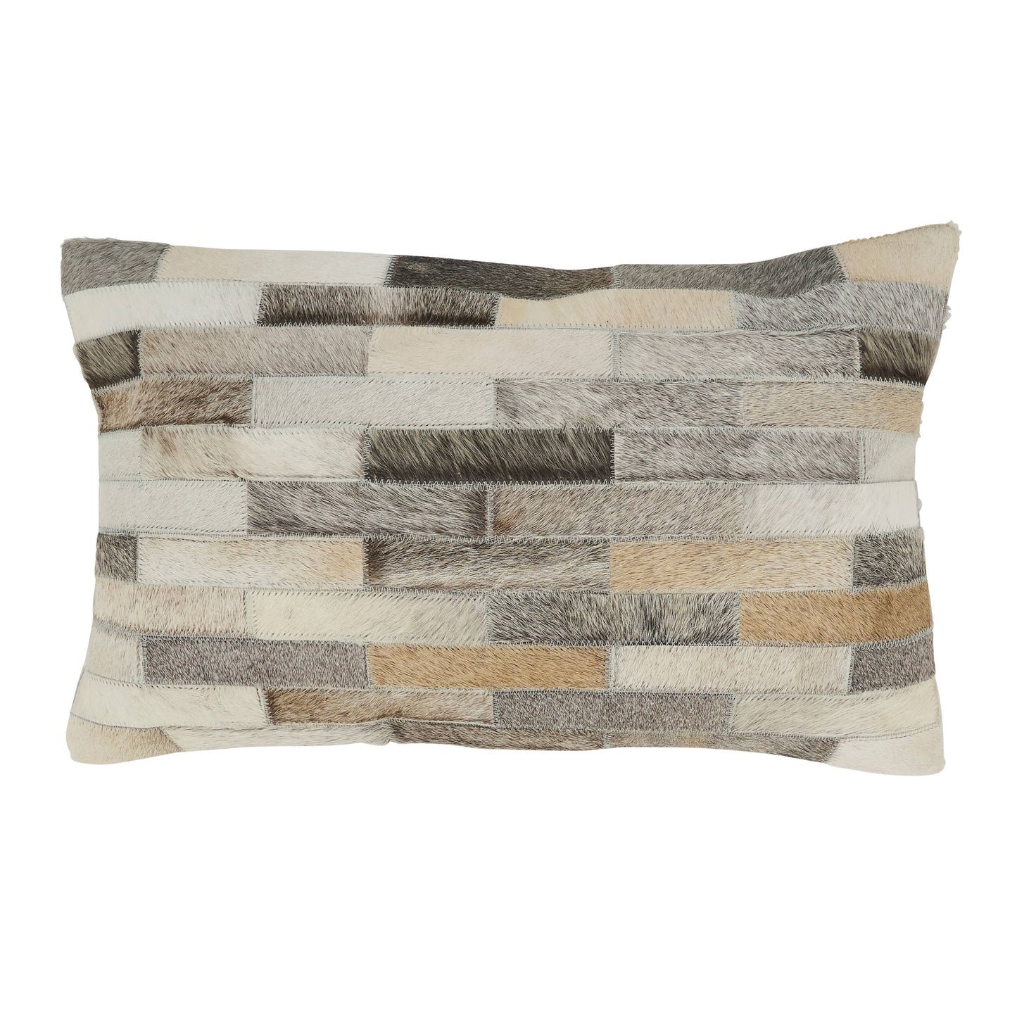 Textured Hair On Leather Throw Pillow: Grey / Cover Only / 12"x20"