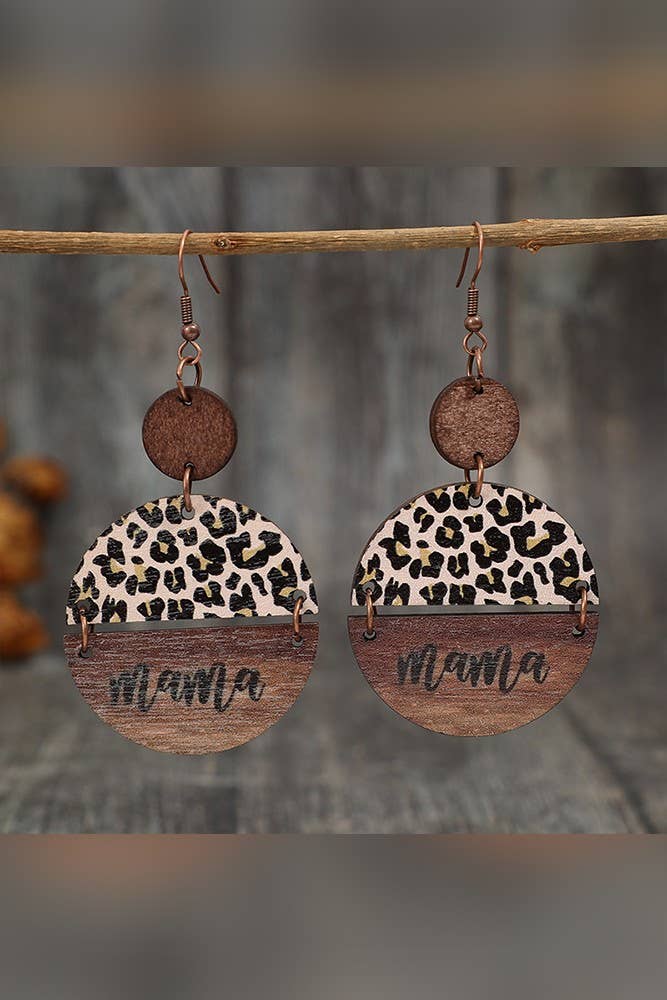 Leopard Wooden Earrings