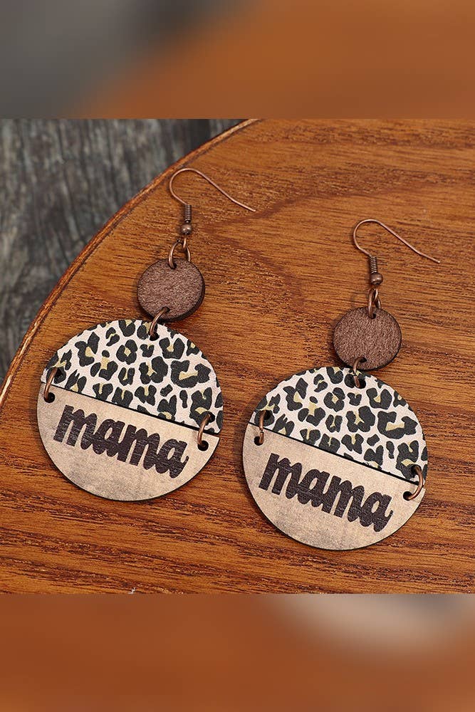 Leopard Wooden Earrings