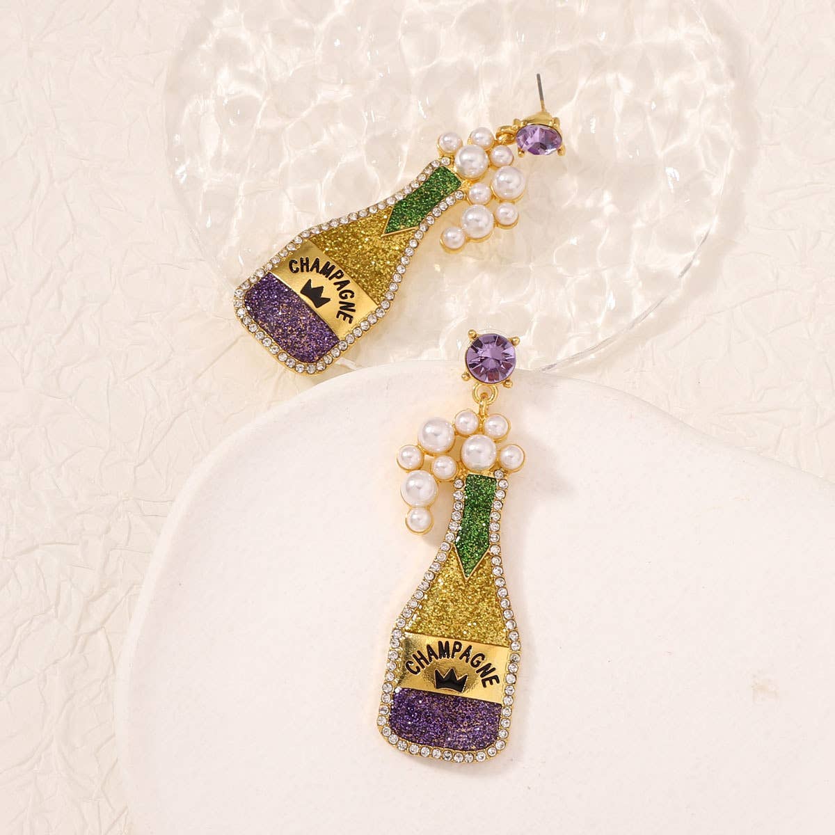 Champagne Crystal Glitter Earrings