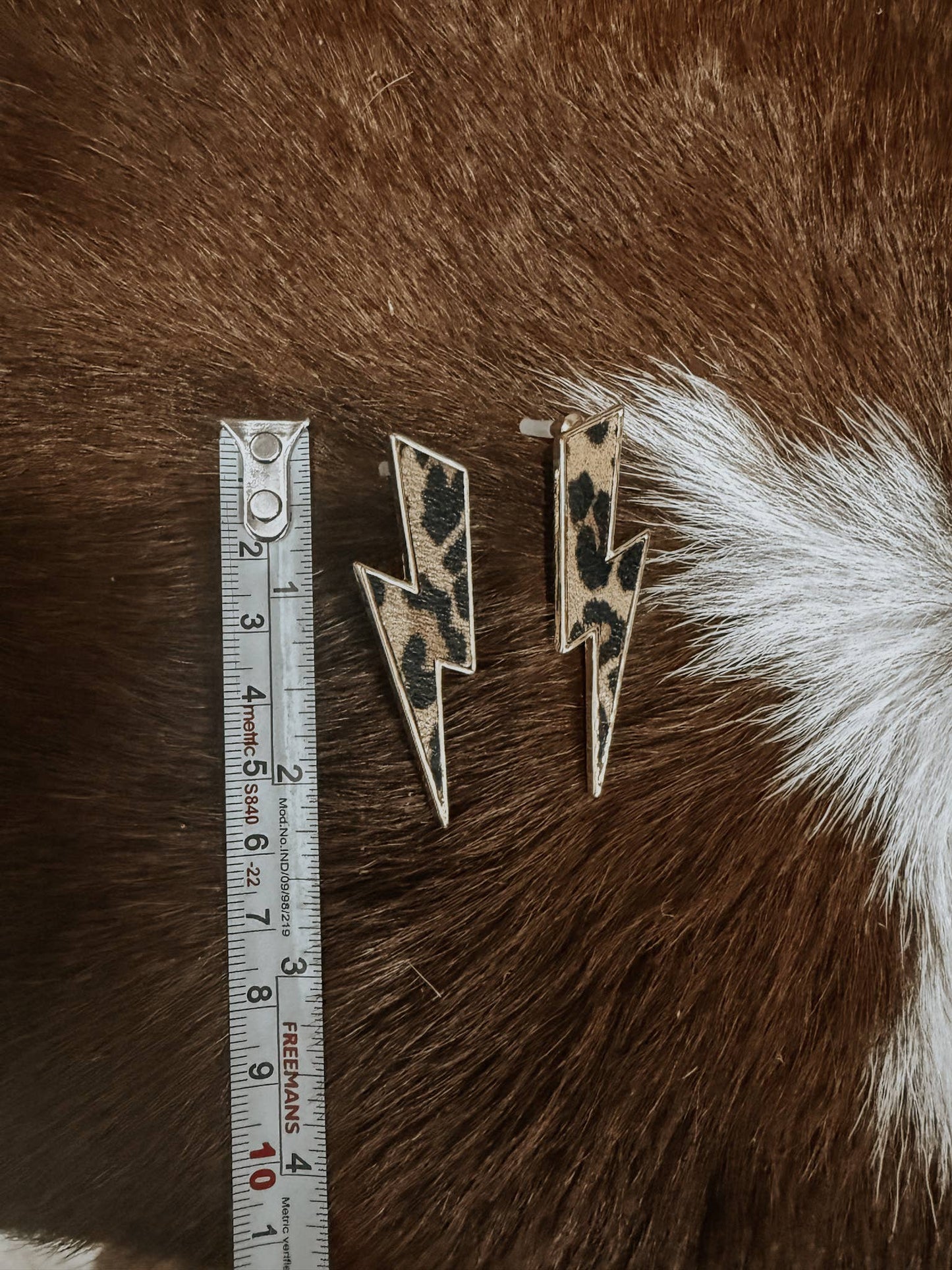 Cheetah Lightening Bolt Earrings