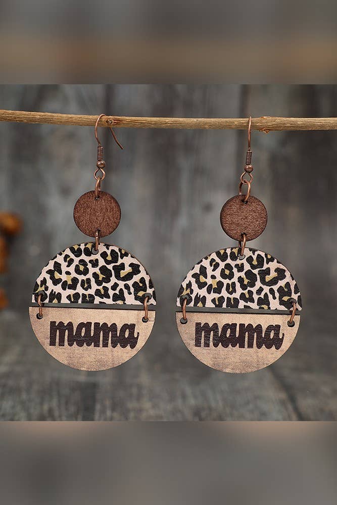 Leopard Wooden Earrings