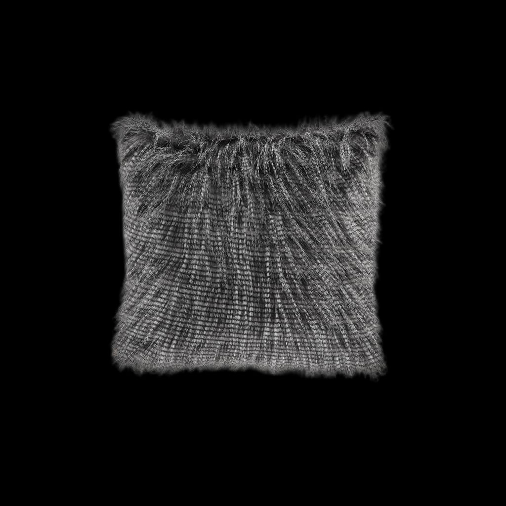 Long Faux Fur Square Throw Pillow
