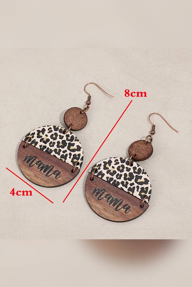 Leopard Wooden Earrings