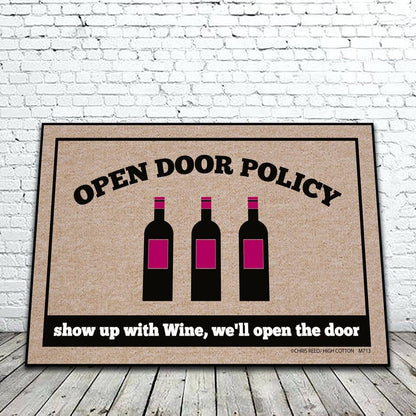 Open Door Policy Wine Mat