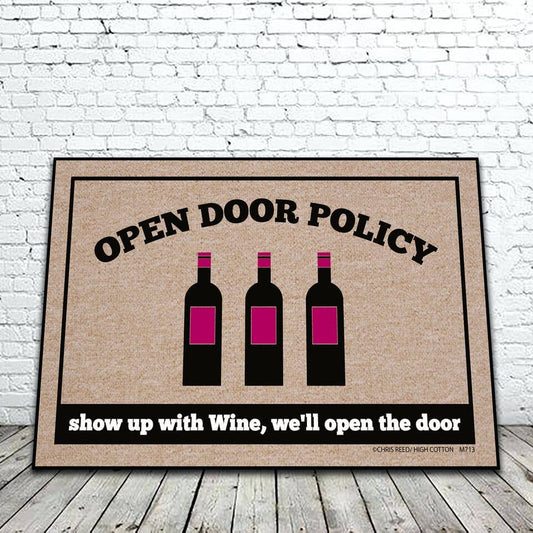Open Door Policy Wine Mat
