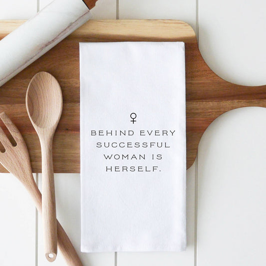 Herself Tea Towel: Natural • Cotton/Linen Blend