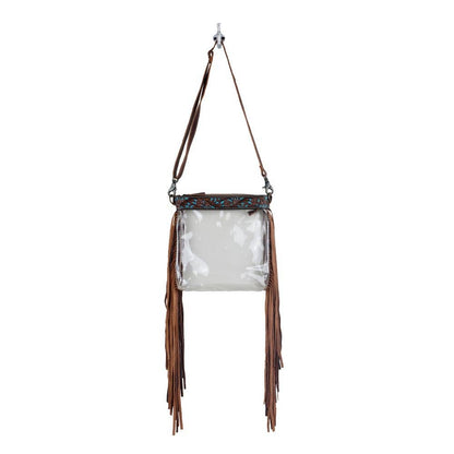 Fringe Western Tooled Leather Clear Stadium Myra Bag