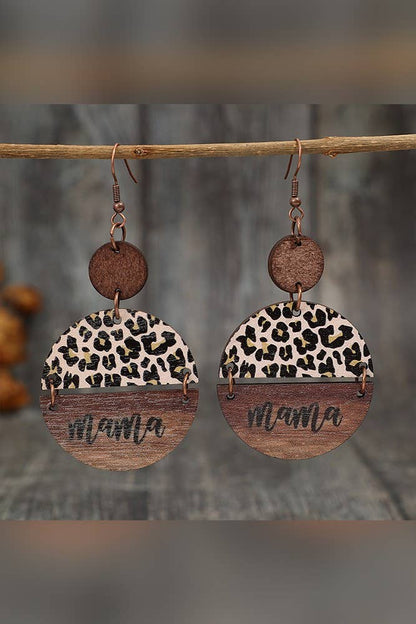 Leopard Wooden Earrings