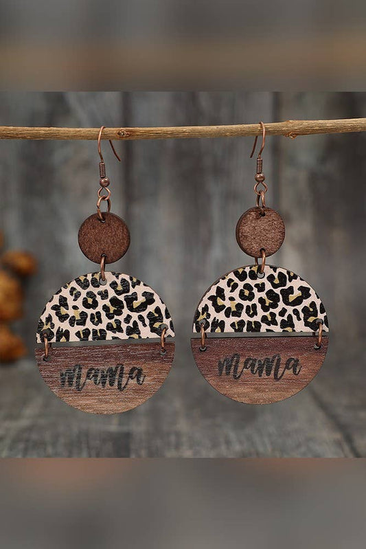 Leopard Wooden Earrings