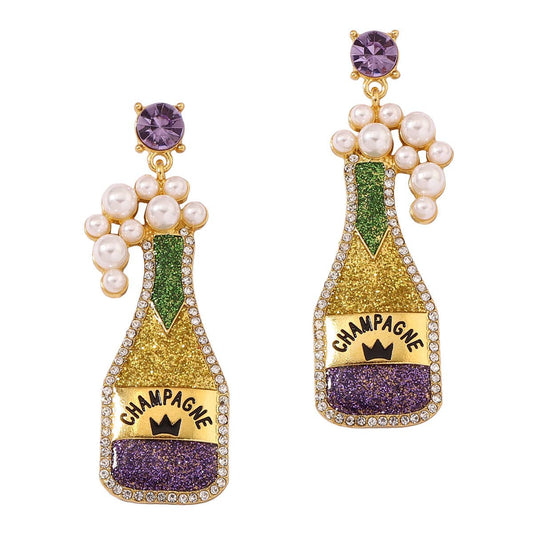 Champagne Crystal Glitter Earrings