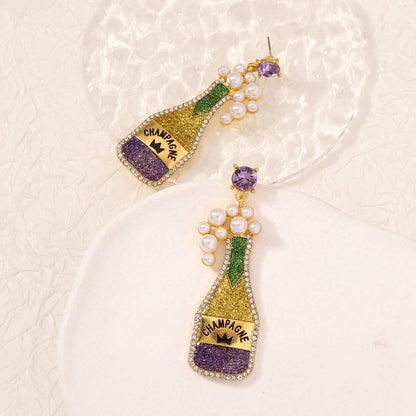 Champagne Crystal Glitter Earrings