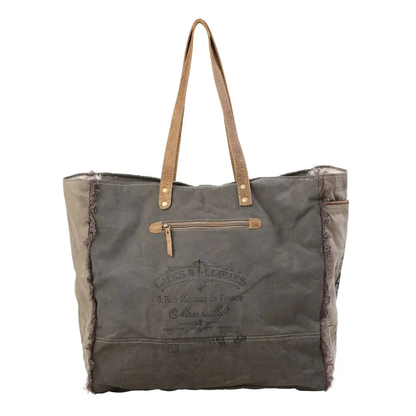 Myra Green Floral and Cowhide Weekender Travel Bag