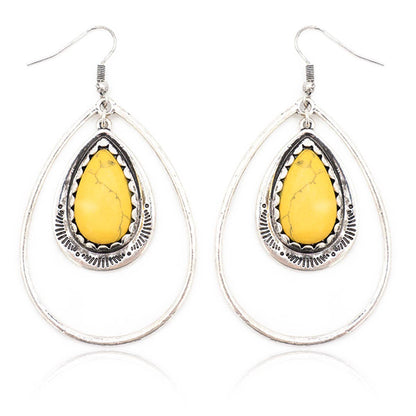 Wire Teardrop Dangle Earrings
