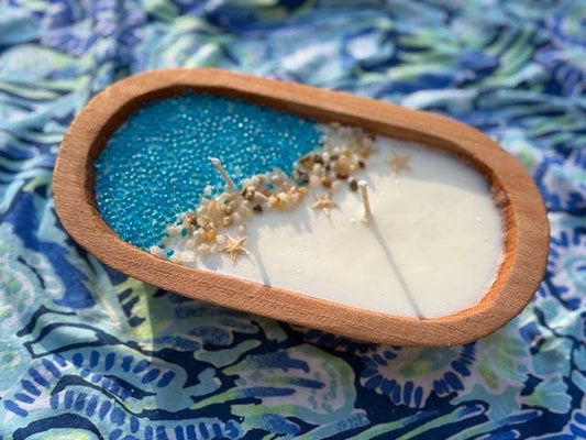 Paisley Duck "BEACH" mini 2 wick dough bowl