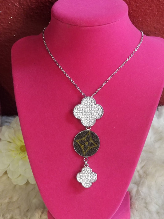 Upcycled LV Clover Necklace