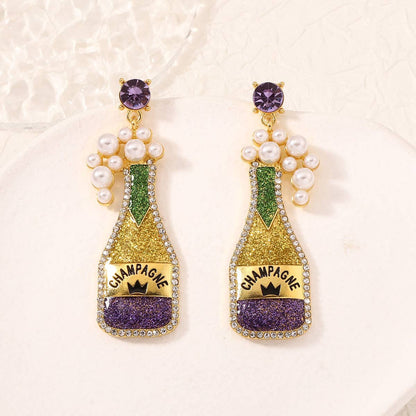 Champagne Crystal Glitter Earrings