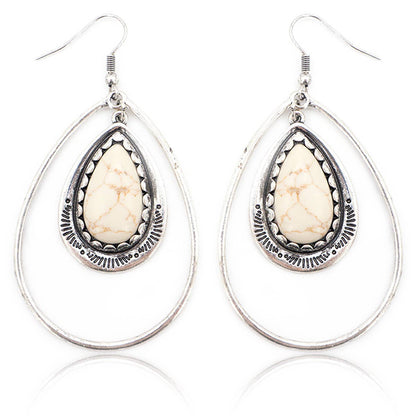 Wire Teardrop Dangle Earrings