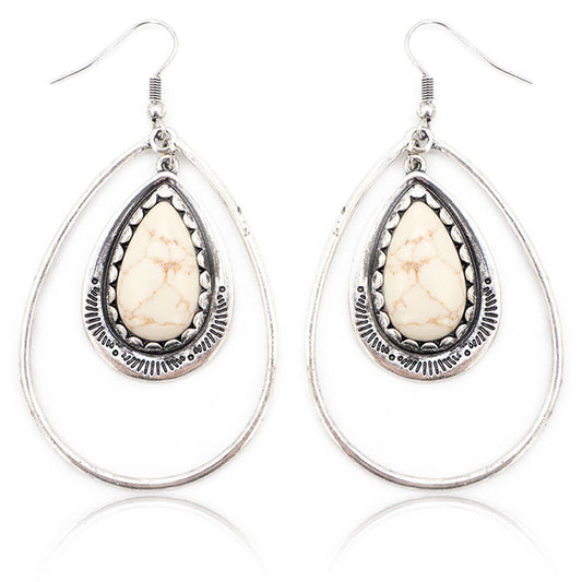 Wire Teardrop Dangle Earrings