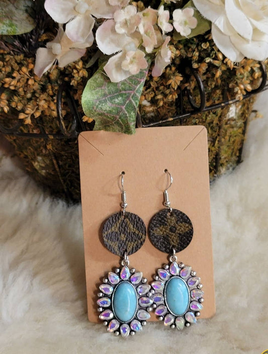 Upcycled LV Western Earrings
