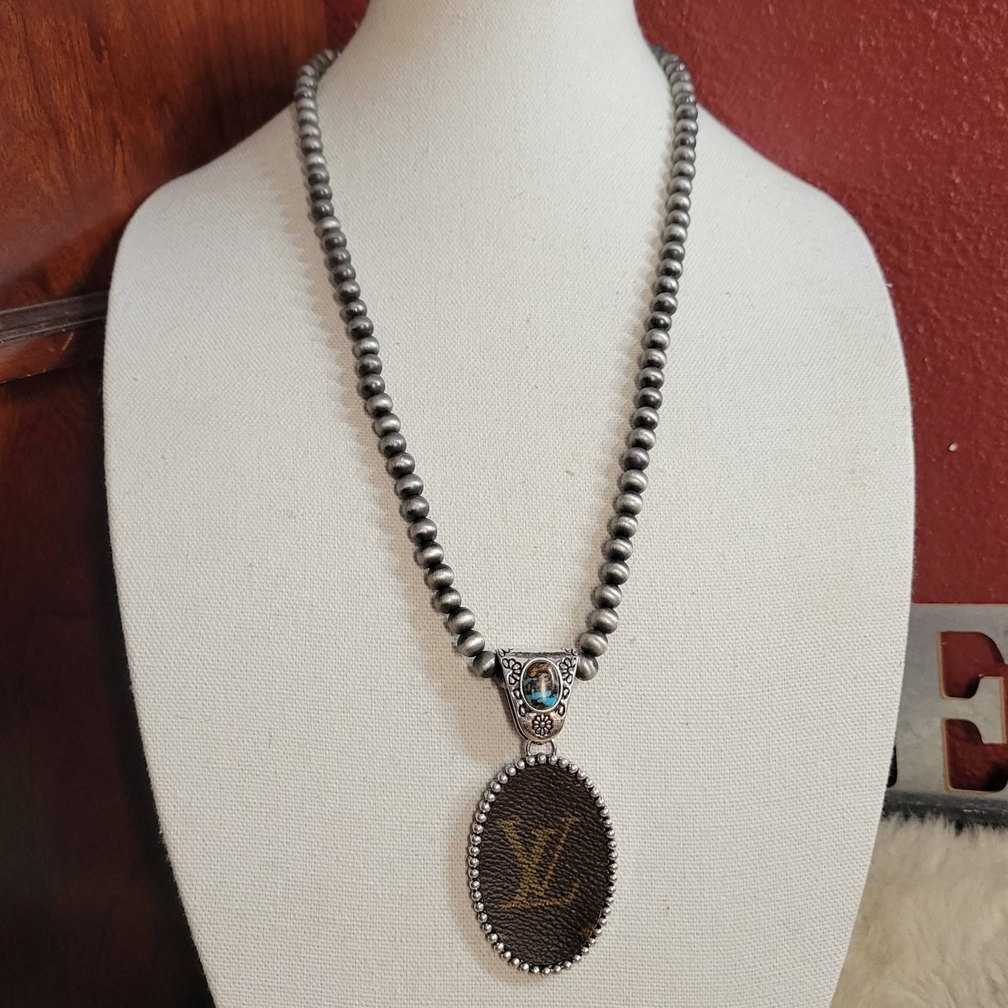 Upcycled LV Western Long Necklace