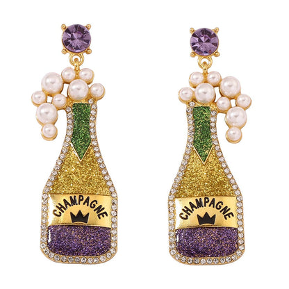 Champagne Crystal Glitter Earrings