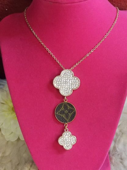 Upcycled LV Clover Necklace