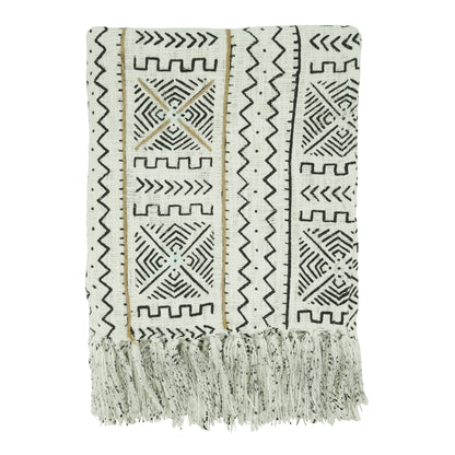 Mudcloth Throw Blanket- Rich Pattern