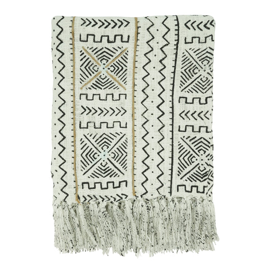 Mudcloth Throw Blanket- Rich Pattern