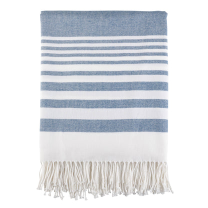 Striped Throw: Navy Blue / 50"x60"