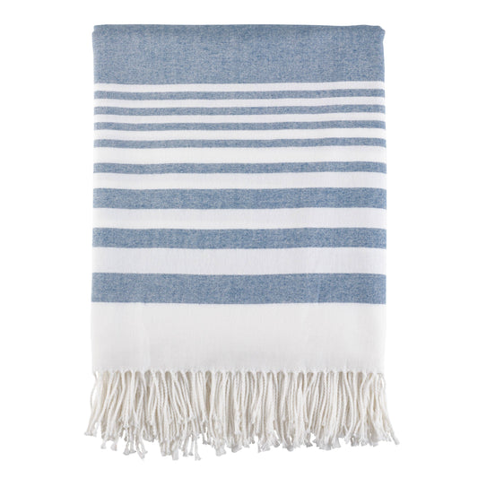 Striped Throw: Navy Blue / 50"x60"