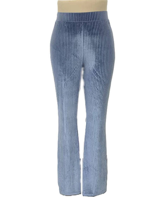 High-Waist Corduroy Plain Flared